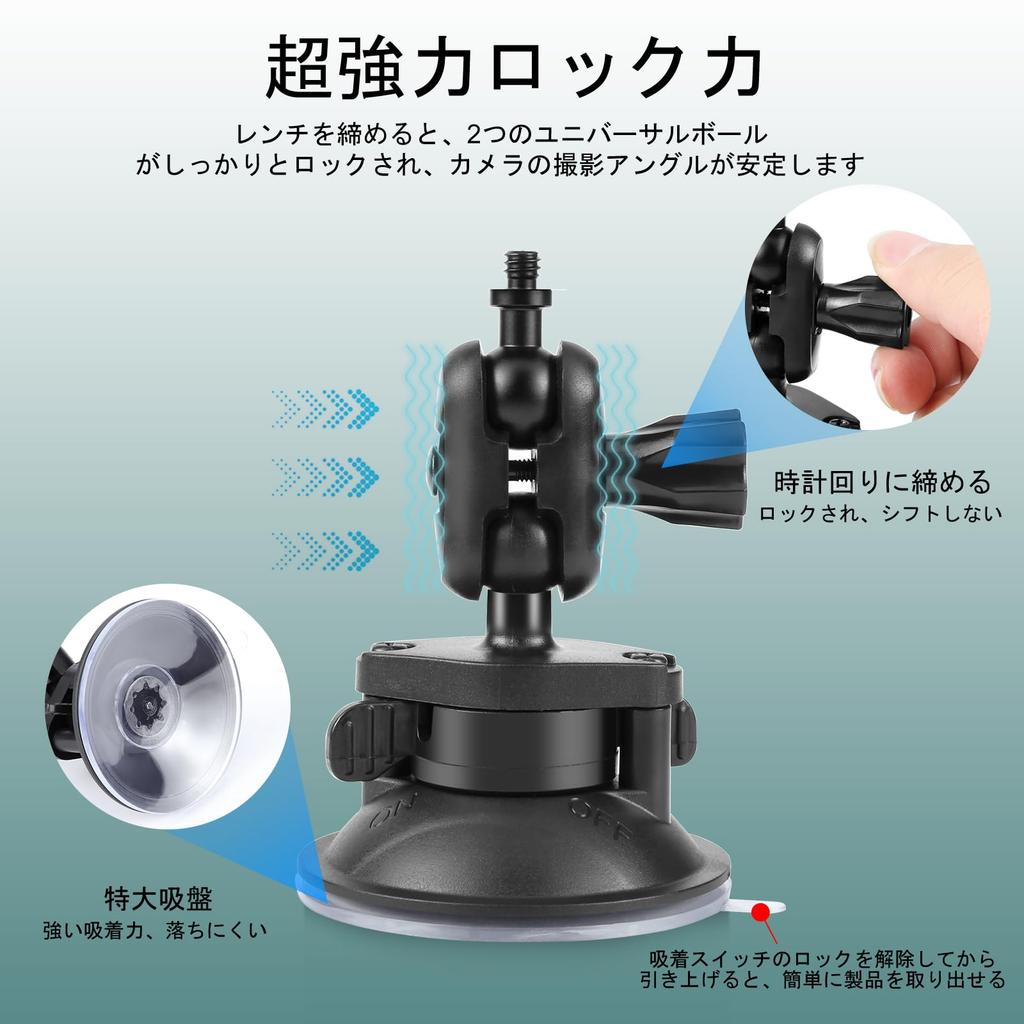 PULUZ Camera Suction Cup Car Magic Hand Suction Cup Mount for Car Windshield and Ball Degree Rotation Detachable Suitable for Phone Mount, Mount, 1/4