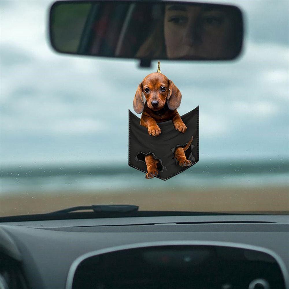 6 Styles Rearview Mirror Hanging Dog Hanging Ornament Puppy Car Hanging Car Pocket Pendant