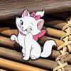 Европейский и американский мультяшный милый котенок Мари с розовым эмалевым бантом, значок-брошь из сплава