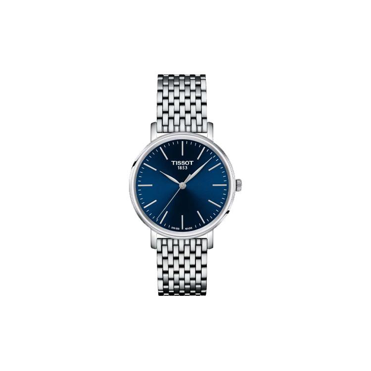 Tissot Классическая коллекция Кварцевый механизм Водонепроницаемость 50 метров Женские часы 34 мм Синий циферблат T143.210.11.041.00