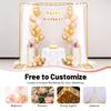 Gold Wedding Backdrop Stand Kit with 6.56FT Balloon Arch & 2 Flower Stands for Party Birthday Photo Booth Background Decor