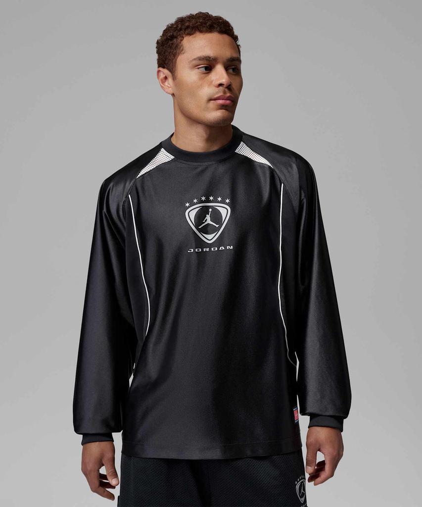 NIKE Jordan Brooklyn Long Sleeve Goalkeeper Top M - Black:White:Metallic Silver / Im8995-010