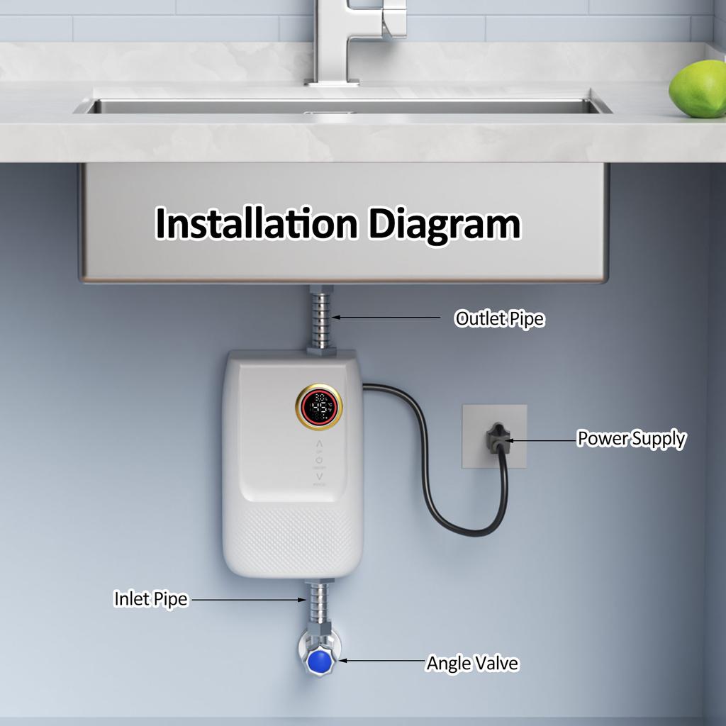Мини электрический проточный водонагреватель 110 В 3000 Вт электрический водонагреватель с цифровым экраном