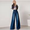 Джинсы женские весна-лето 2025 новые модные европейские стильные широкие свободные джинсовые брюки женские полной длины уличные синие джинсы