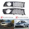 1 Pair Front Bumper Grille for A4 B6 Sedan 02-05 Front Grills Honeycomb Bumper Left Right Fog Lights Cover Frame Trim