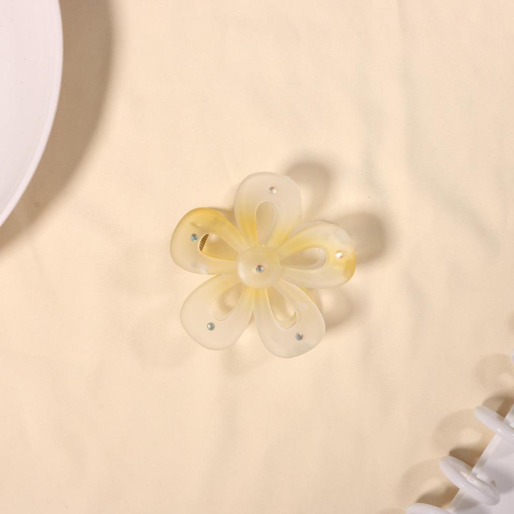 Матовый крабик для волос в форме цветка конфетного цвета – Пятилепестковый дизайн для женщин