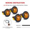 Amber LED Clearance Bullet Marker Lights 3/4 INCH Button Side LED Marker Light For Trailer Truck Accessories RV Car Bus Van 4pcs