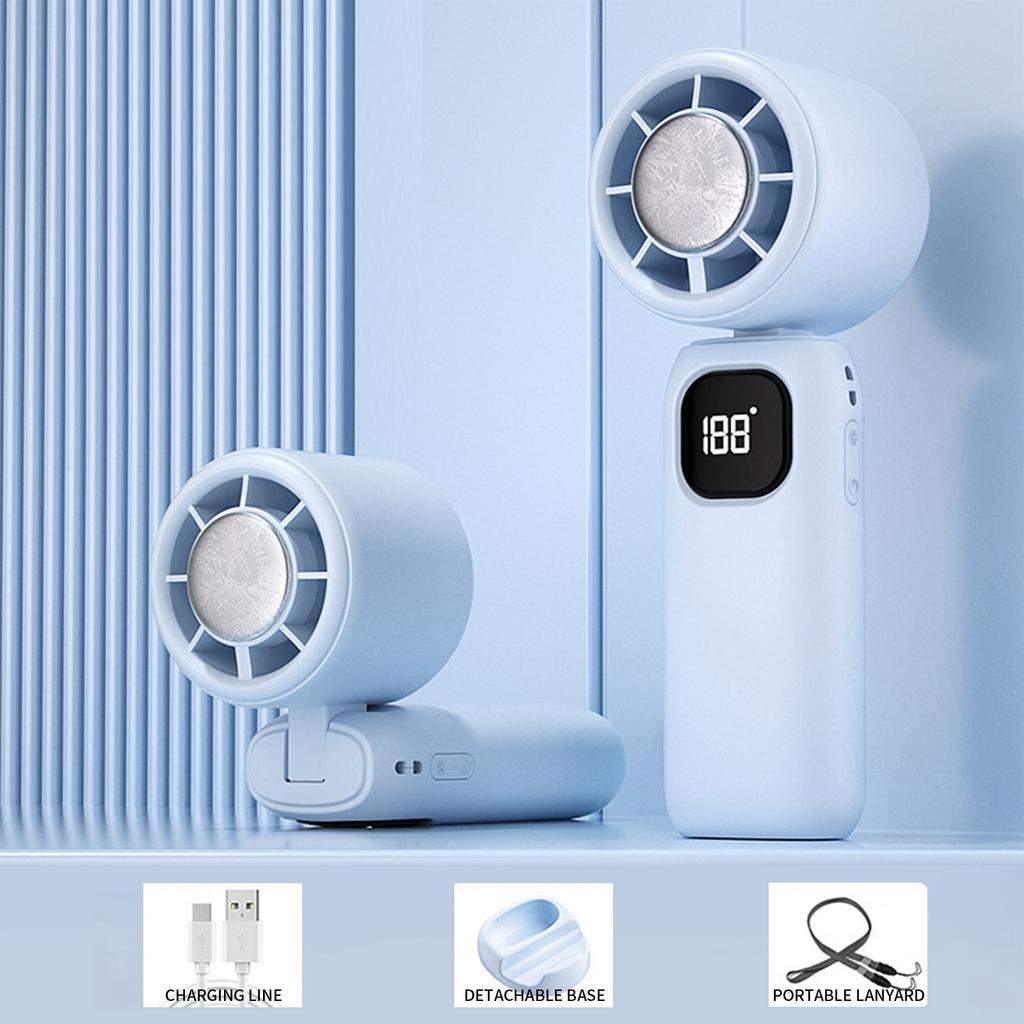 Cool Handheld Small Fan High-speed Intelligent Digital Display Desktop Student Dormitory Silent Long Lasting Handheld Small Fan