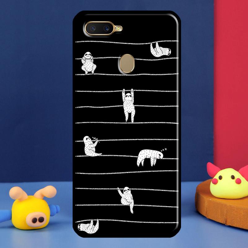 Чехол с ленивцем, милое животное, для Oppo A98 A78 A58 A15 A16 A17 A5 A9 A91 A52 A72 A76 A96 A74 A94 A54 S A57 A77