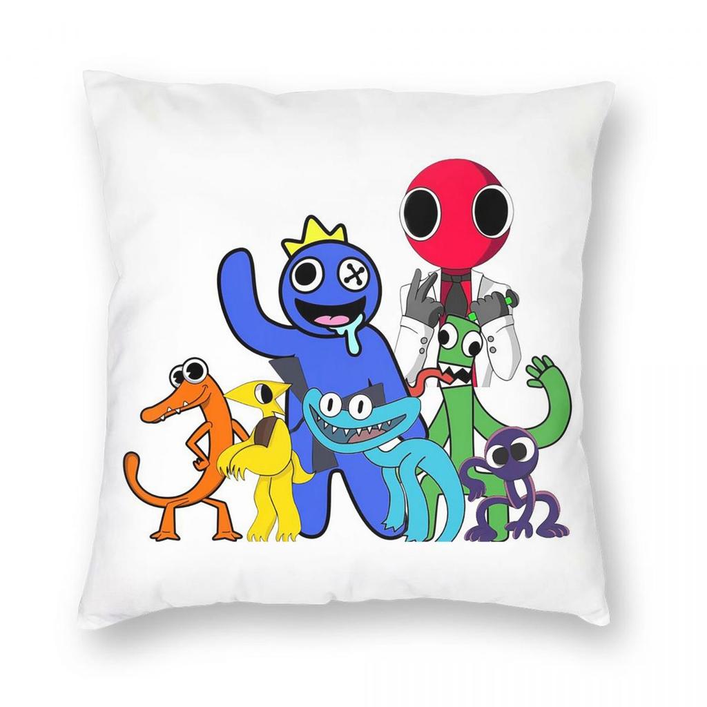 Персонажи Rainbow Friends Квадратная наволочка Чехол на подушку Подушка Декоративная подушка для дома Спальни Машины