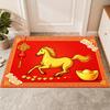 Новогодний коврик для двери Лошадь 2026 год Год Лошади Коврик для пола Красный Китайский стиль Впитывающий Противоскользящий Коврик для дома Вход Кухня Декор Весеннего фестиваля