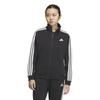 Adidas Track Top Women's 3-Stripes Loose-Fit Double-Knit JVP35, Black/White (JW9786)