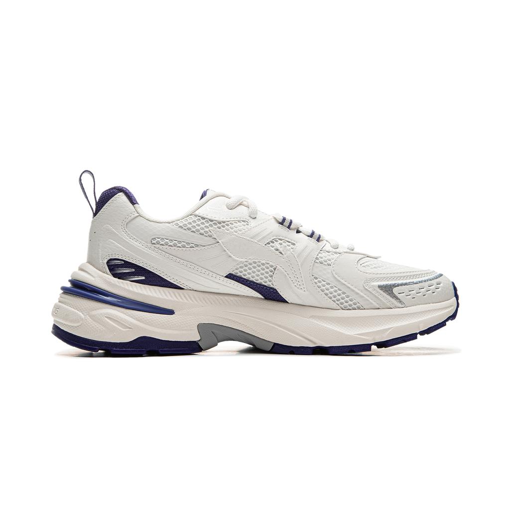 Li Ning Beichen 2K Нескользящие износостойкие низкие массивные кроссовки Мужские Бело-синие AGCU323-1