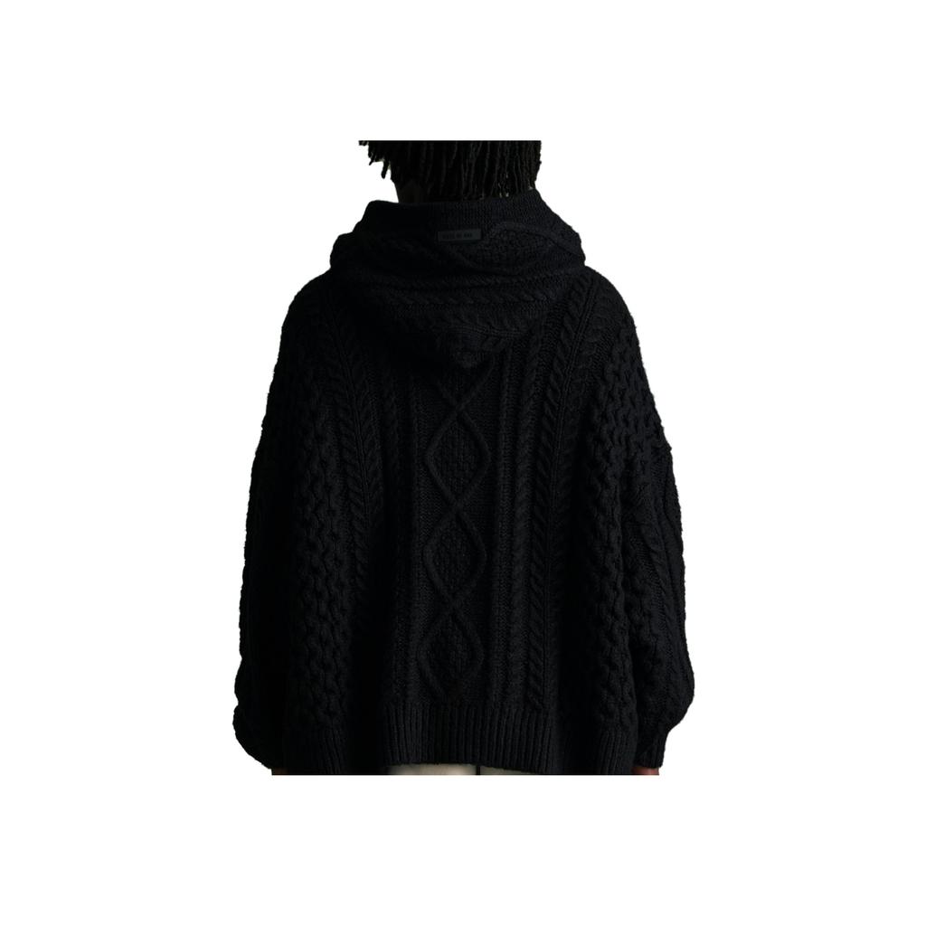 Fear of God Толстовка с капюшоном Essentials Cable Knit, темно-черные мужские топы 192BT234390F