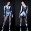 Женский Мужской Киберпанк Робот Машина 3D Цифровая Печать Комбинезон Карнавал Вечеринка Костюм для Ролевых Игр Хэллоуин Косплей Костюм