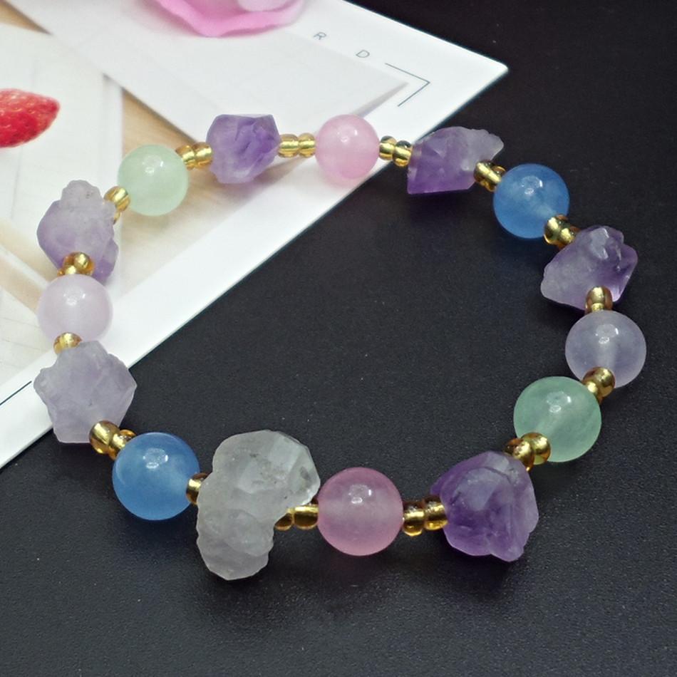 S344 amethyst bracelet crystal jewelry crystal gravel love stone amethyst rough stone bracelet jewelry