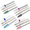 4pc Rubber Silicone Ceramic Diamond Nail Drill Bits Set 3/32 Inch Cuticle Acrylic Gel Removing Nail File Bit Cutter for Manicure
