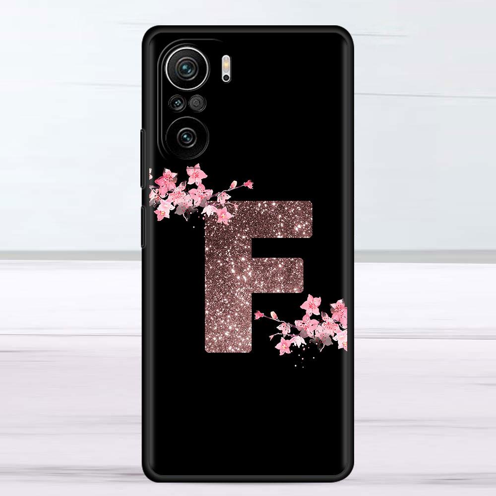 Цветочная буква розовый модный начальный чехол для Xiaomi Redmi Note 11 10 Pro 12 9S 9 8 9C 9A K40 10C 8T 9T силиконовый чехол для телефона