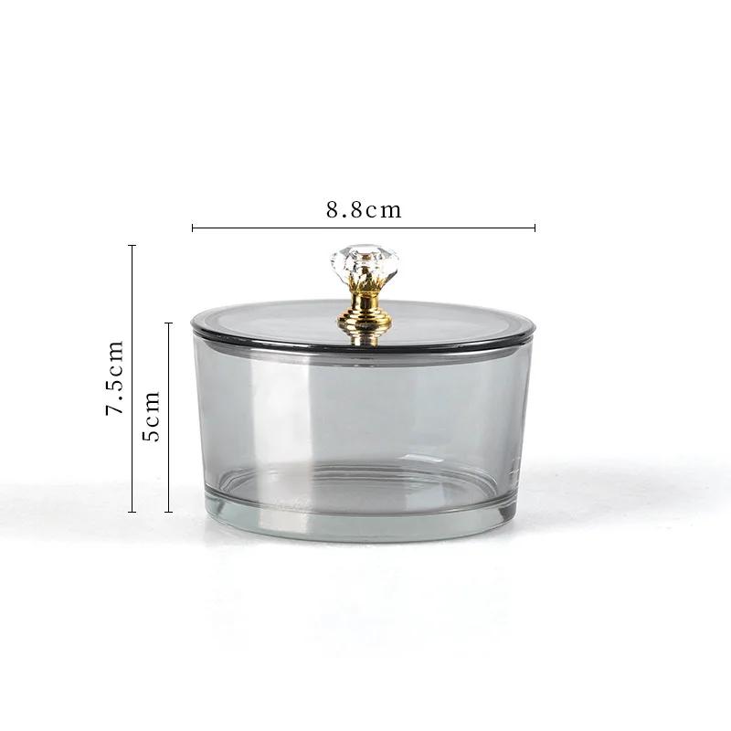 Стеклянная посуда Nordic Luxury, маленькие фруктовые десертные закуски, сервировочные миски с пыленепроницаемой крышкой, бытовые тарелки для подачи еды на вечеринку