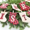 Handmade Burlap Christmas Decorations: Merry Christmas Bunting and Stockings