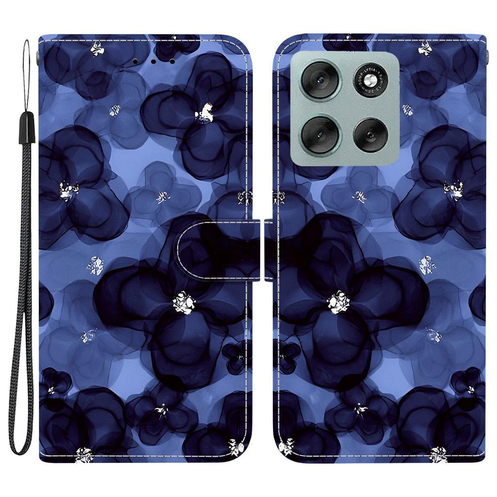 Для Motorola Moto G56 5G Кошелек Чехол С Принтом Кожаная Подставка Чехол для Телефона с Ремешком