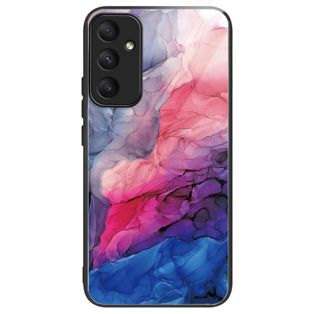 For Samsung Galaxy A35 5G Tempered Glass Back Phone Case Marble Pattern Printing