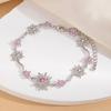 Sunflower Bracelet Women Copper Plated With Zircon Crystals Colorful Floral Design Lightweight Elegant Minimalist Jewelry
