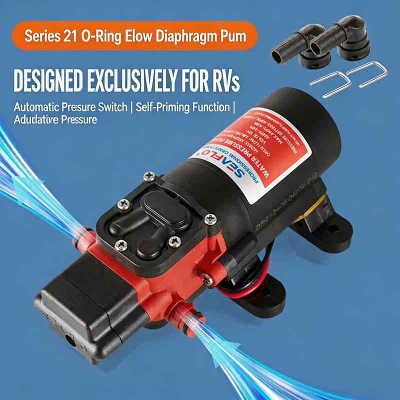 12V/24V Diaphragm Water Pump Self-Priming Auto Pressure Switch for RV Yacht Camping Boat Caravan Home Water Pressure Boost