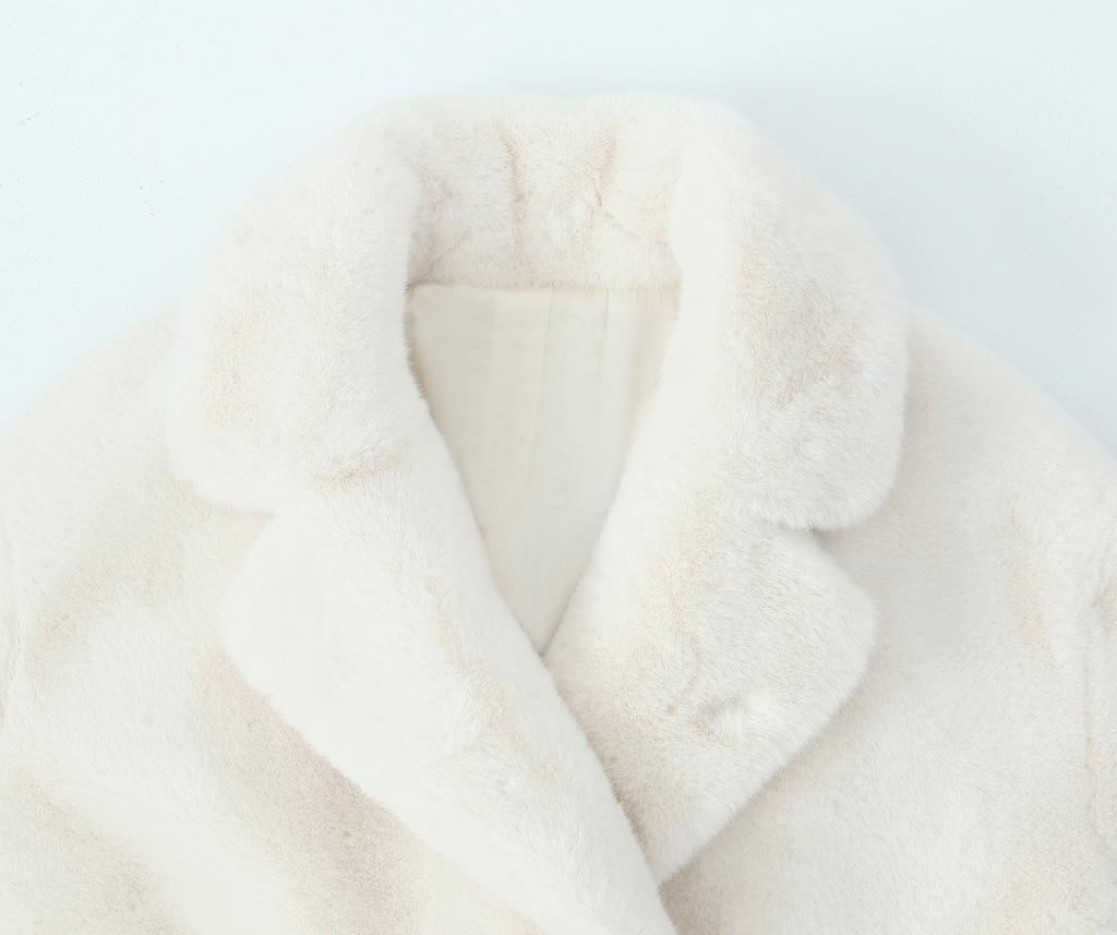 Зимнее меховое женское длинное пальто с костюмным воротником, имитация меха, тренч