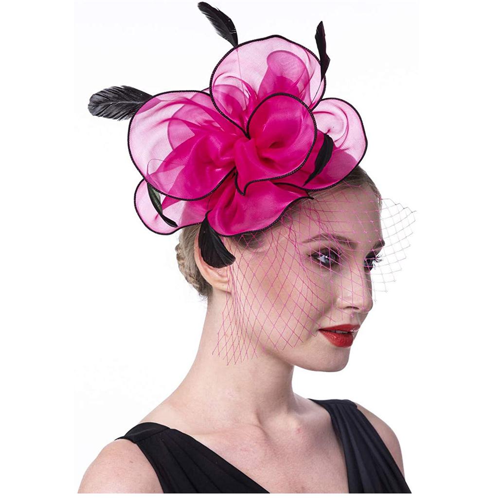 Женщины Девушки Сетка Чародеи Шляпа Коктейльная Вечеринка Оголовье Головной Убор Свадебная Шляпа