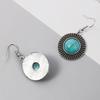 1 Pair Women Hook Round Style Shape Retro Bohemian Earrings Faux Turquoise Stainless