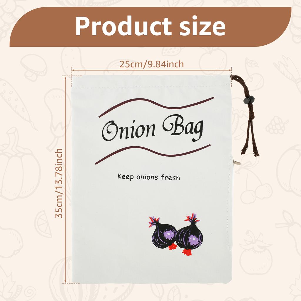 2/4Pcs Potato Onion Storage Bag Drawstring Cotton Bags Reusable Vegetable Storage Sacks with Side Zipper for Onion Potato Garlic