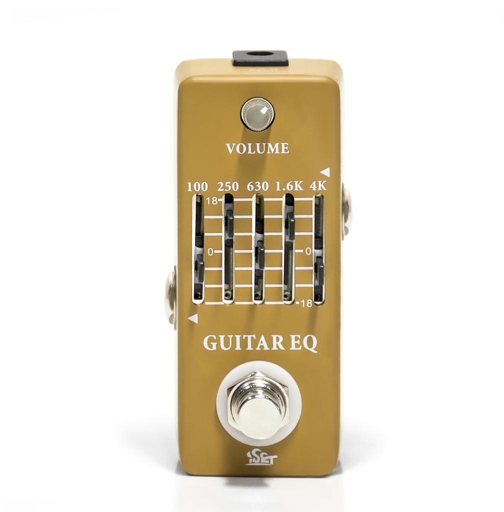 ISET EQ Pedal for Electric and Acoustic Guitar with True Bypass Equalizer, 100Hz, 250Hz, 630Hz, 1.6kHz, 4kHz, (Guitar Equalizer)
