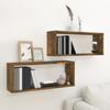 VidaXL Cube Wall Shelves 2 Pcs Smoked Oak 60x15x23 Cm Wood 815924