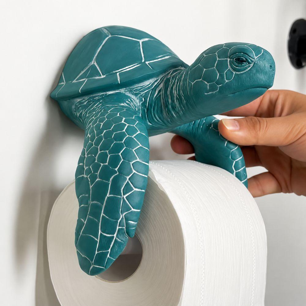 3D Printed Toilet Tissue Holder NO Drilling Roll Holder Turtle Paper Towel Holder Bathroom