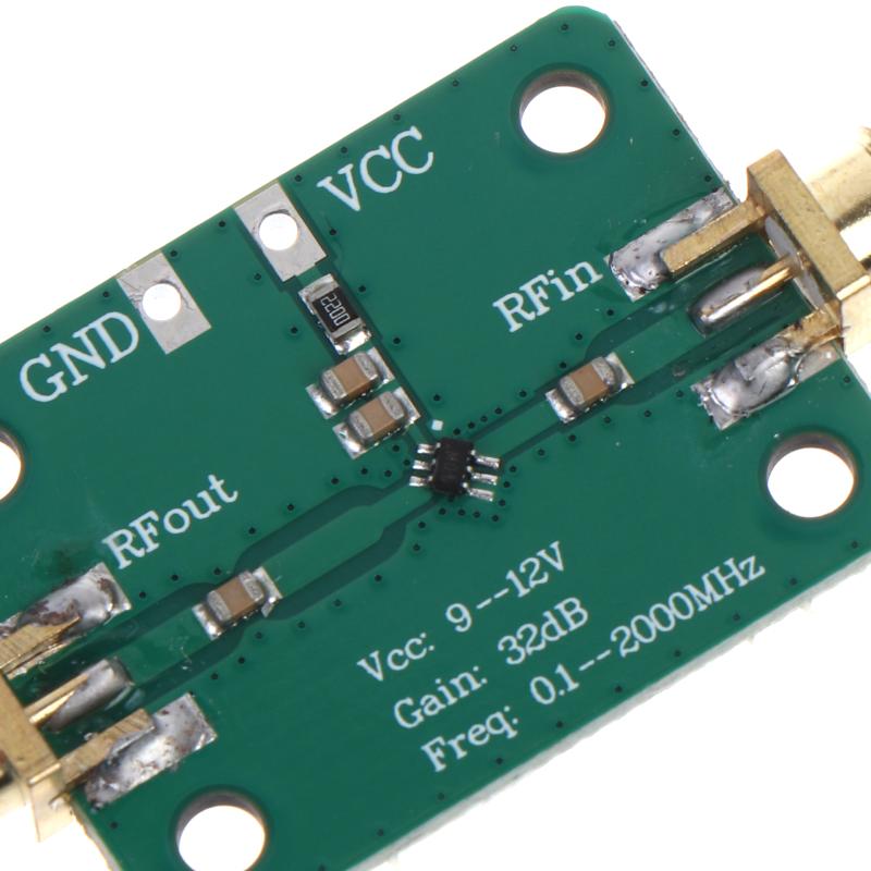 High Sensitivity RF Broadband Amplifier Module 32dB Gain 0.1-2000MHz 9-12V 1Pcs for Radio Antenna