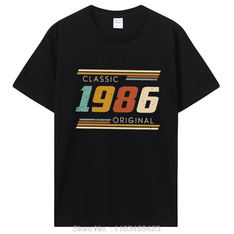 Забавные винтажные футболки 1986 года, летняя стильная хлопковая футболка с графическим рисунком, уличная одежда, подарки на день рождения, футболка унисекс, одежда больших размеров