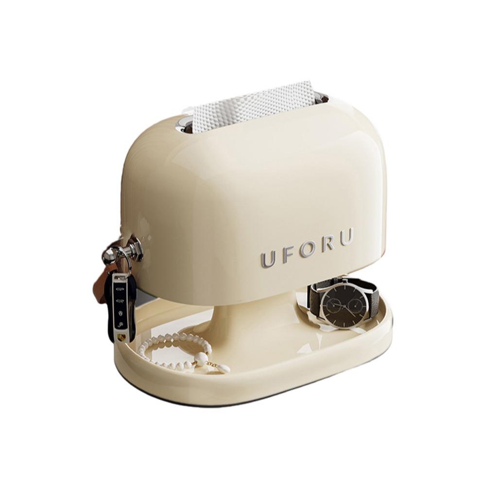 Cream Style Retro Tissue Box Spring Support Decorative Tissue Dispenser Space Saving Double-Layer Tissue Storage Box for Home