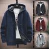 Korean Style Men's Cozy Hooded Sweater Cardigan: Warm, Versatile, Plus Velvet, Thickened for Autumn and Winter