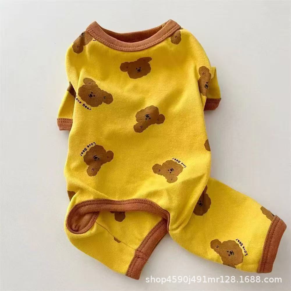 Dog autumn and winter knitted bottoming shirt thermal bipeg teddy bear small dog cat dog clothes