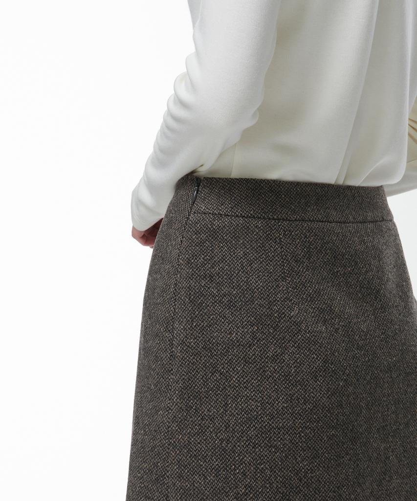 Musinsa Standard Woman Women'S Wool Blend Tweed Mini Skirt [Brown]