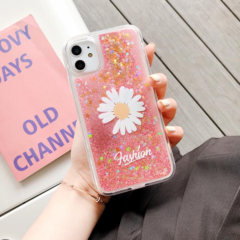 Чехол Quan Zhilong Style Quicksand A11X для телефона OPPO Reno3, K5, K3 - принт с ромашками, силиконовый материал.