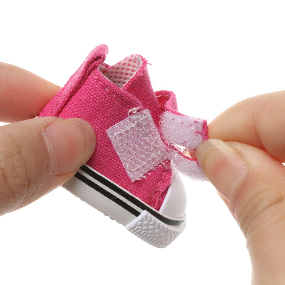 Pair 5cm Length Playing House Handmade Props Mini Sneakers Doll Shoes Toys Accessories Denim Canvas