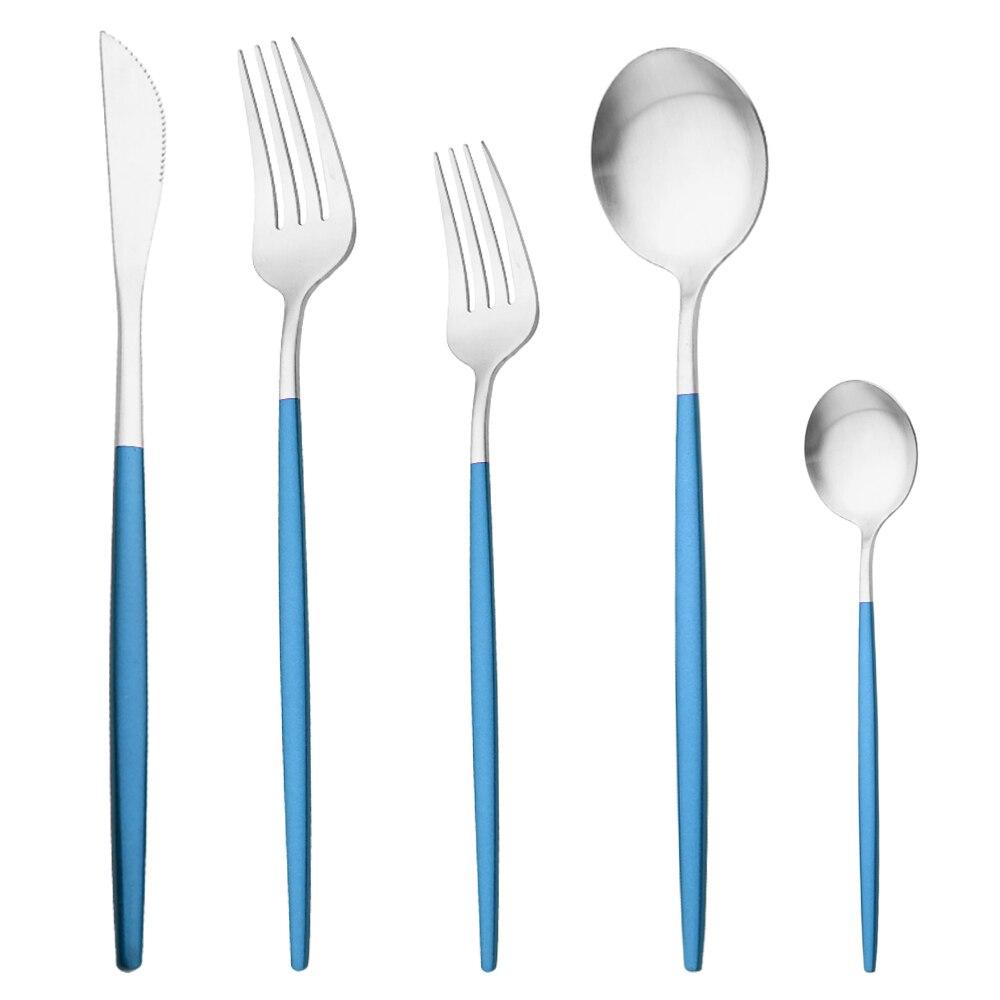 Матовая посуда из нержавеющей стали, набор столовых приборов из розового золота, нож, десертная вилка, чайная ложка, набор столовых приборов, кухонное серебро, посуда