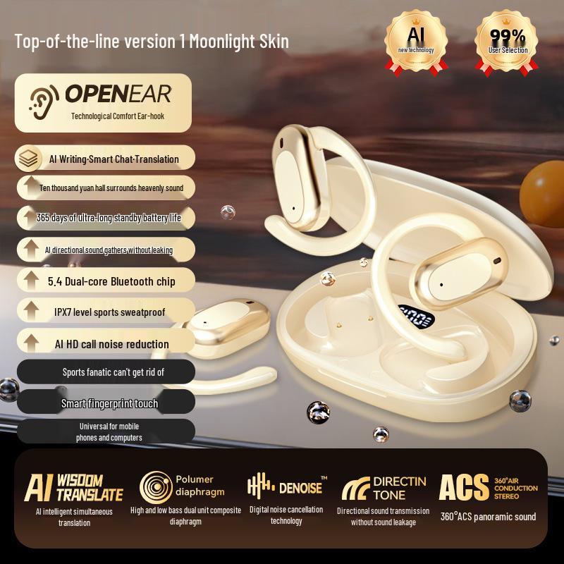 Collezon M117Ai Bone Conduction Bluetooth Earphones with Smart Translation, Noise Reduction, and Ultra-Long Battery Life.
