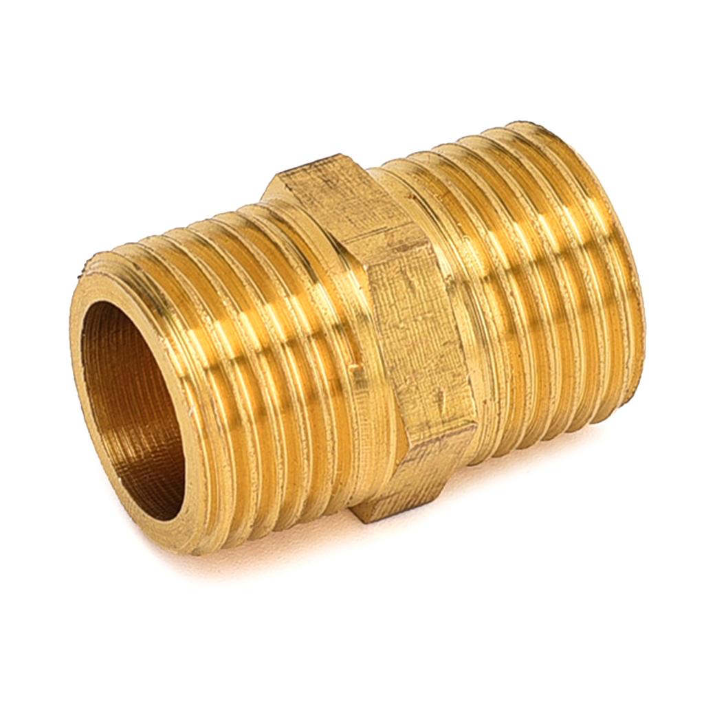 Set of 4 Hexagonal Pipe Joints Male Thread Double Nipples Pipe Coupling Set Quick Fixing for Plumbing Applications