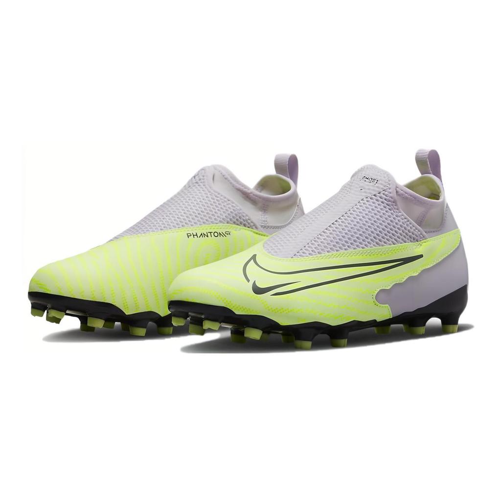 Nike Phantom DF AG Artificial Turf Synthetic Leather Comfortable Versatile Sport Low Top Kids Football Shoes Kids Football Shoes Gray-Green DV3069-705