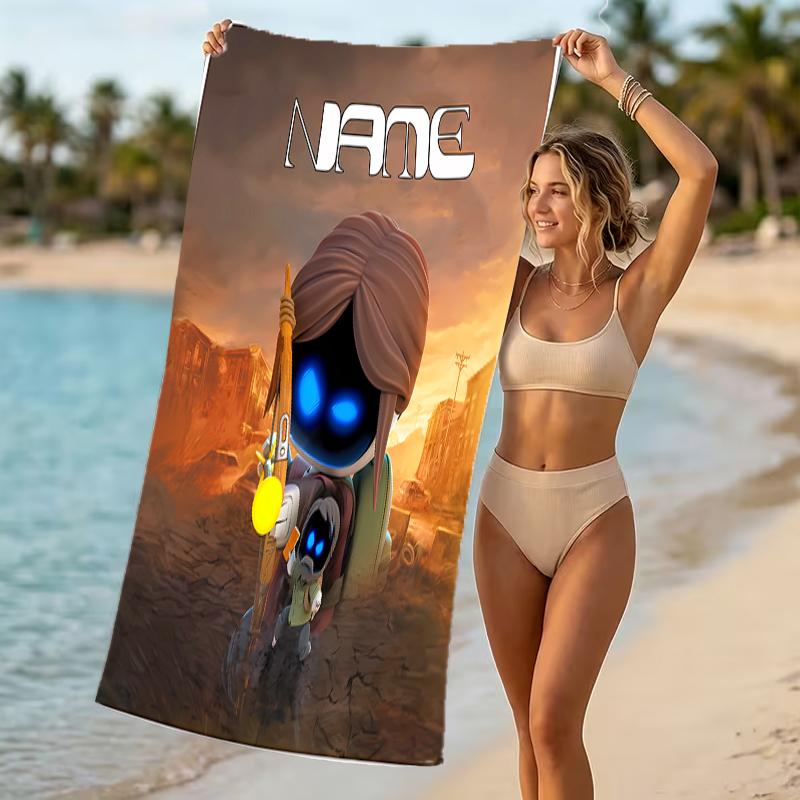Customizable personalized beach towels Astro Bot themed designs.Suitable for the beach, yoga, sports;ideal as beach accessories