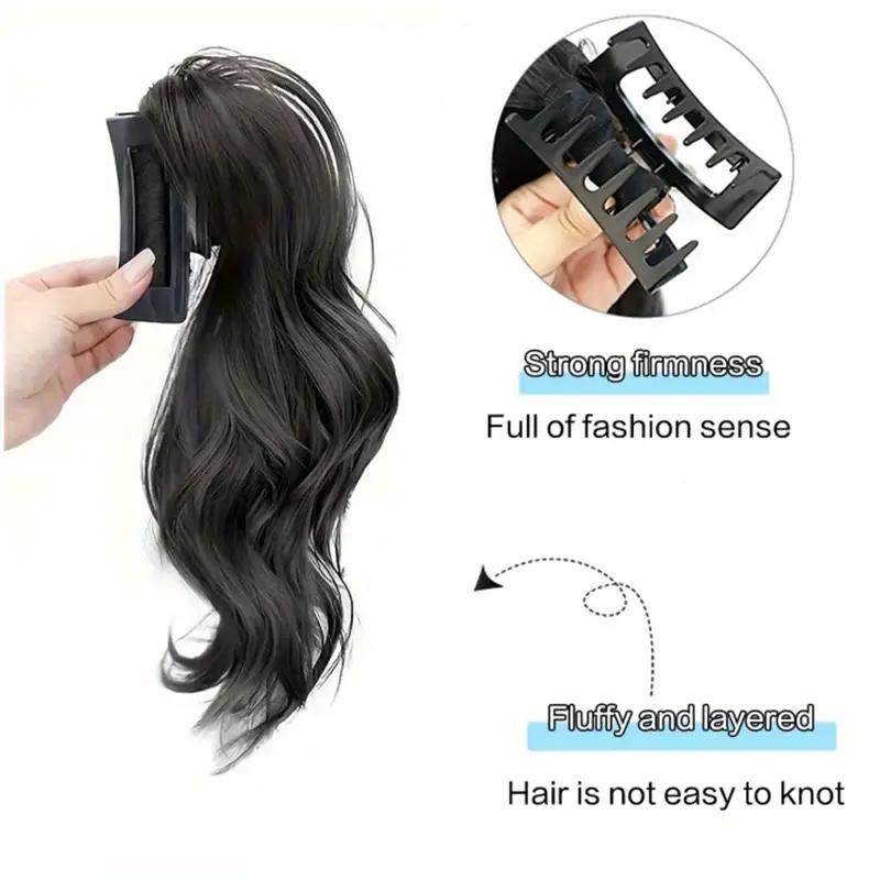 A Ponytail Wig with a Claw Clip and a Ponytail Braid Synthetic Grip Clip The Ponytail Is Elegant and Natural Suitable for Daily Use