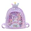 Children's Fashion Small Schoolbag Girl Cute Princess Backpack PU Glossy Cartoon Outdoor Backpack